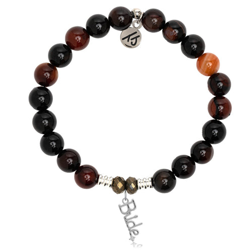 Sardonyx Stone Bracelet with Bride Sterling Silver Charm