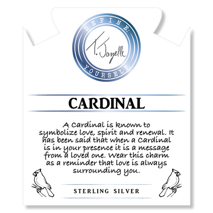 Sardonyx Stone Bracelet with Cardinal Sterling Silver Charm