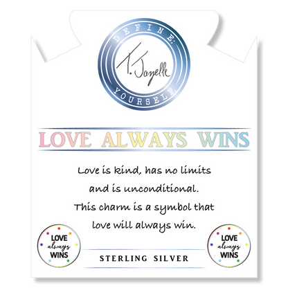 Sardonyx Stone Bracelet with Love Always Wins Sterling Silver Charm