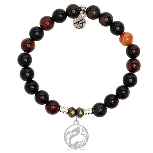 Sardonyx Stone Bracelet with Mermaid Sterling Silver Charm