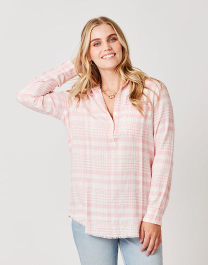 Sawyer Twill: Grapefruit Plaid - FINAL SALE