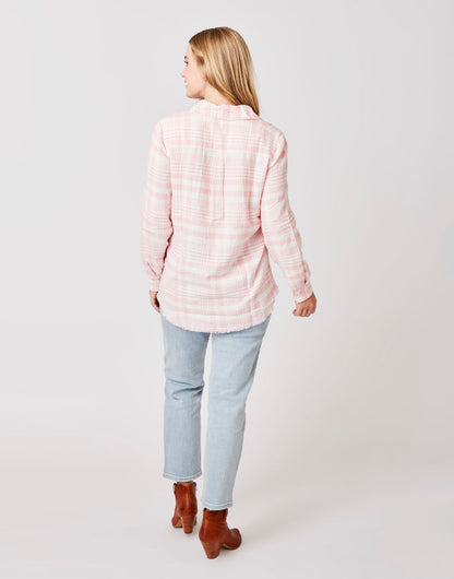 Sawyer Twill: Grapefruit Plaid - FINAL SALE