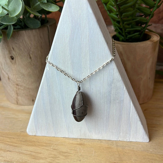 Shiva Lingam Wire Wrapped Pendant 1"