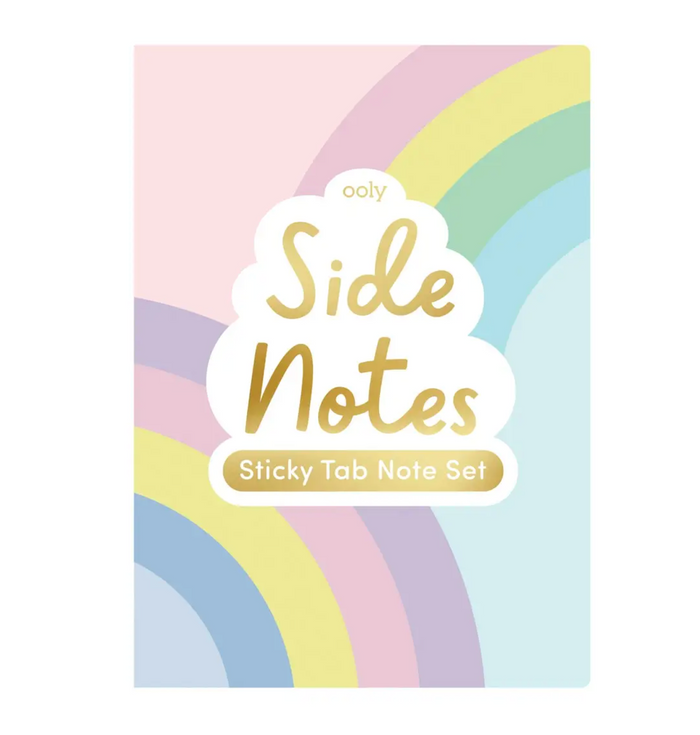 Side Notes Sticky Tab Note Pad - Pastel Rainbows
