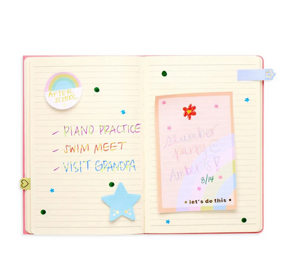 Side Notes Sticky Tab Note Pad - Pastel Rainbows