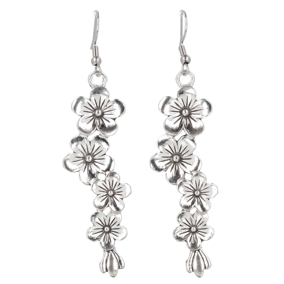 Silver Flowers Earrings