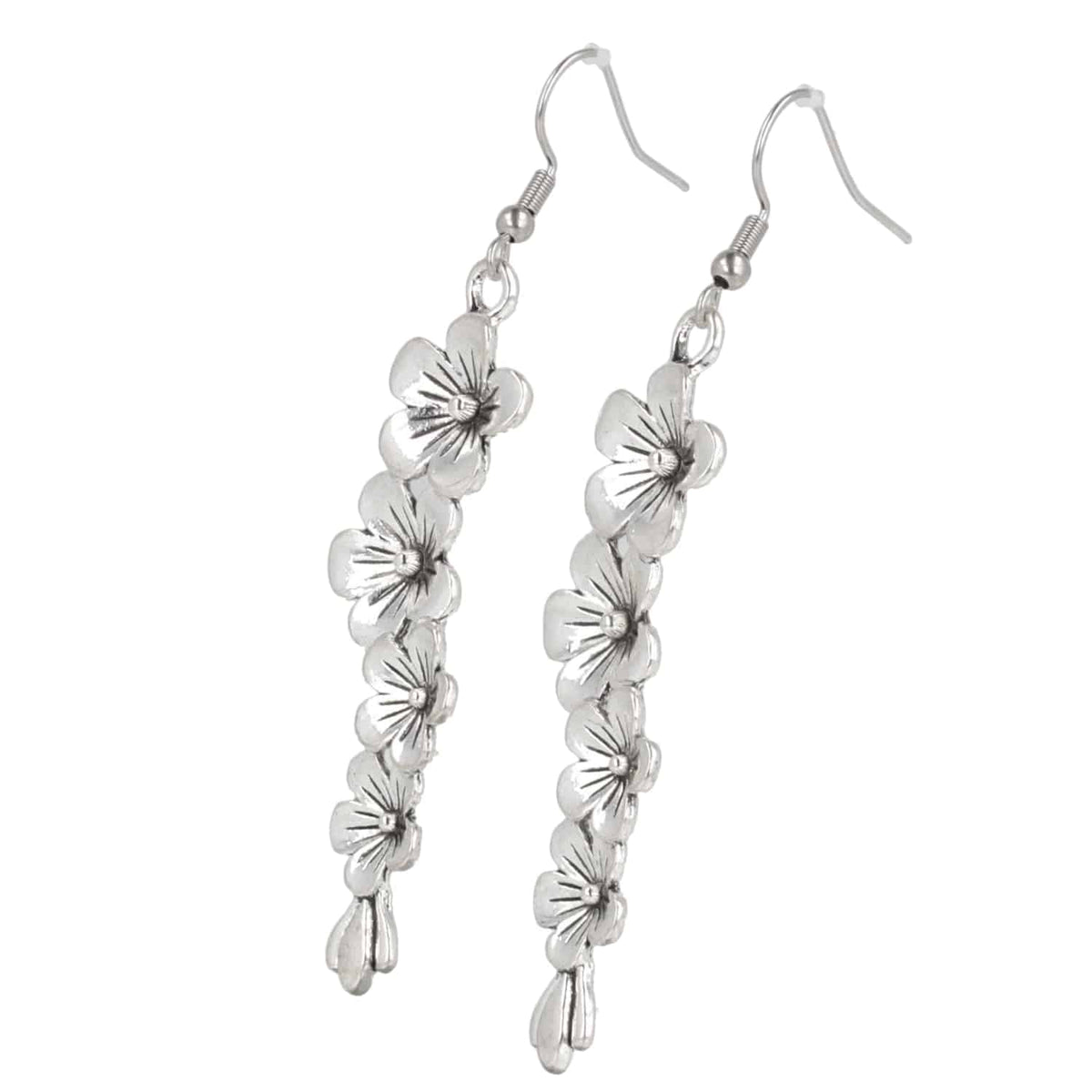 Silver Flowers Earrings