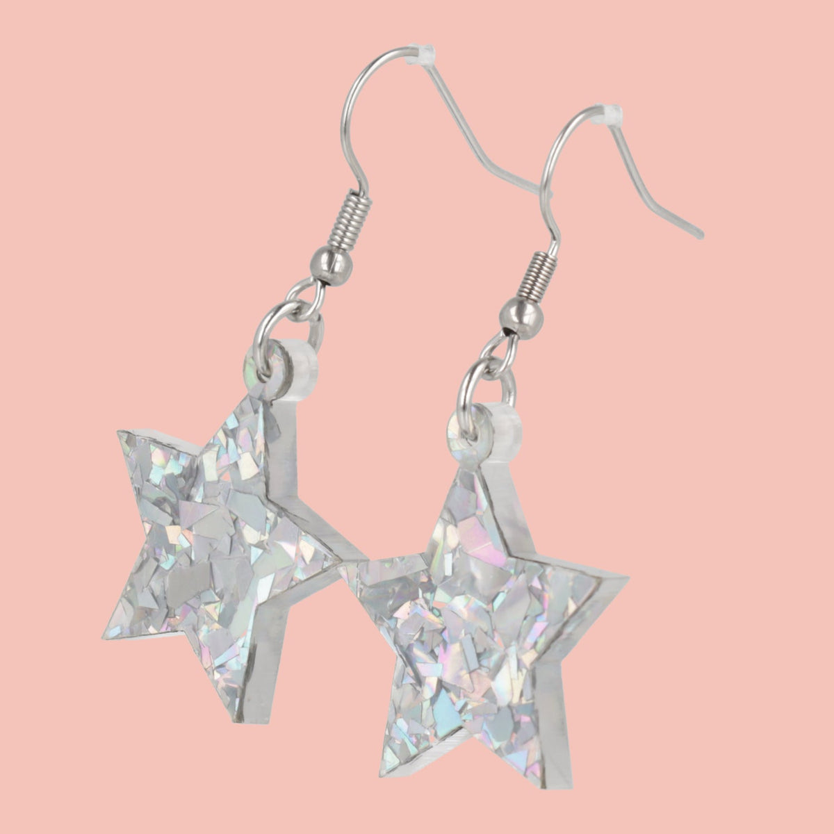 Silver Confetti Stars Earrings