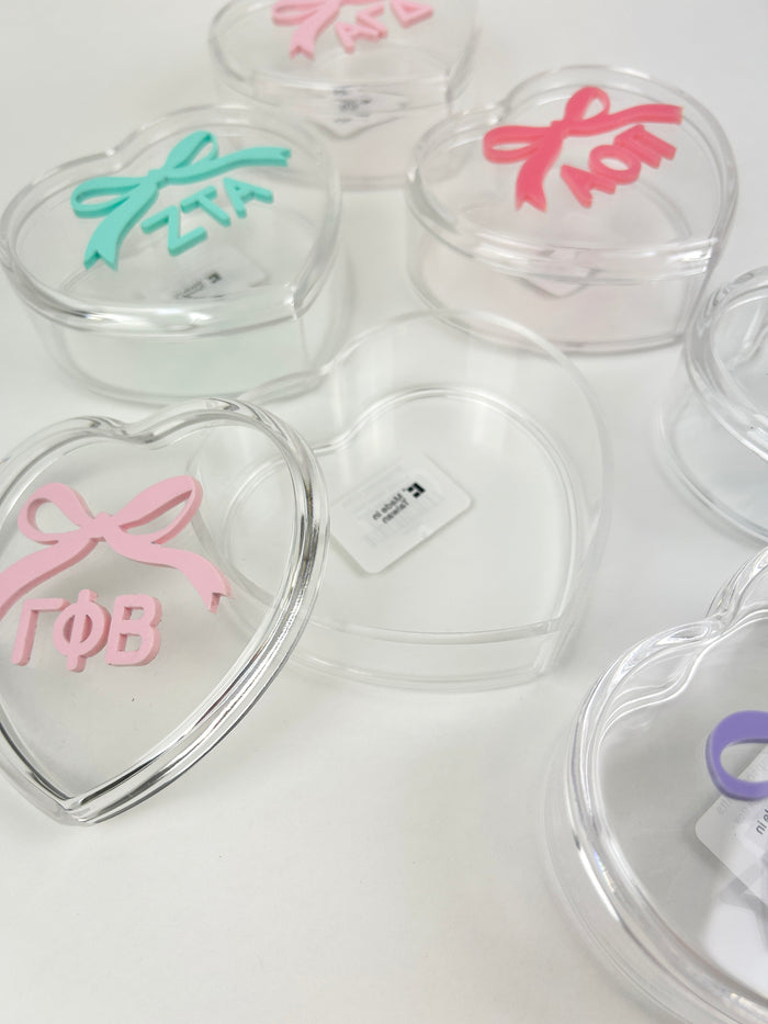 Sorority Acrylic Heart Box Greek in at Wrapsody