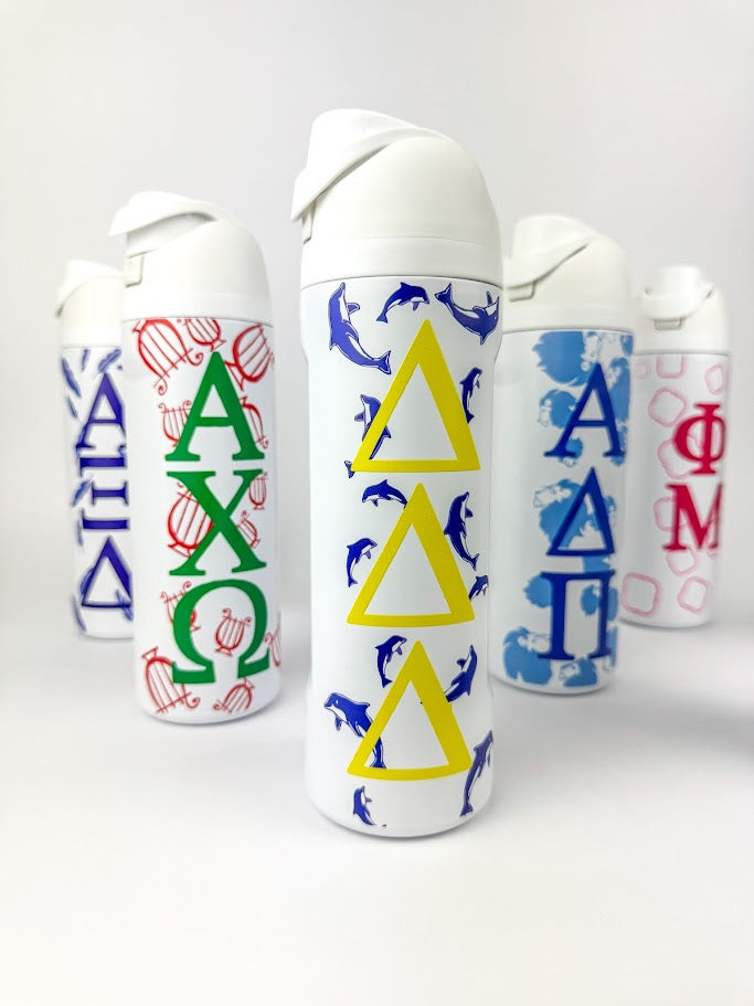 Sorority Flip-Top Water Bottle Greek in at Wrapsody