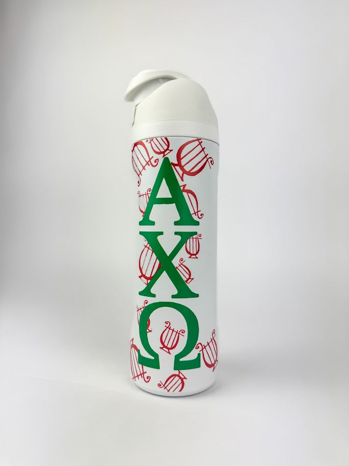 Sorority Flip-Top Water Bottle Greek in Alpha Chi Omega at Wrapsody