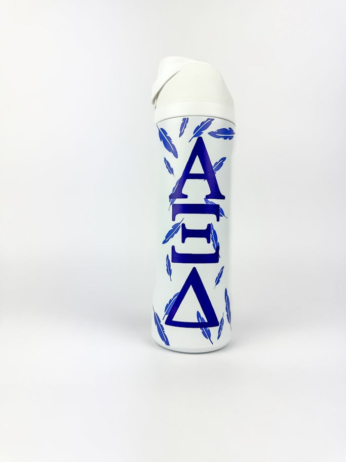 Sorority Flip-Top Water Bottle Greek in Alpha Xi Delta at Wrapsody