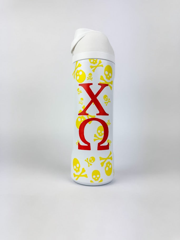 Sorority Flip-Top Water Bottle Greek in Chi Omega at Wrapsody