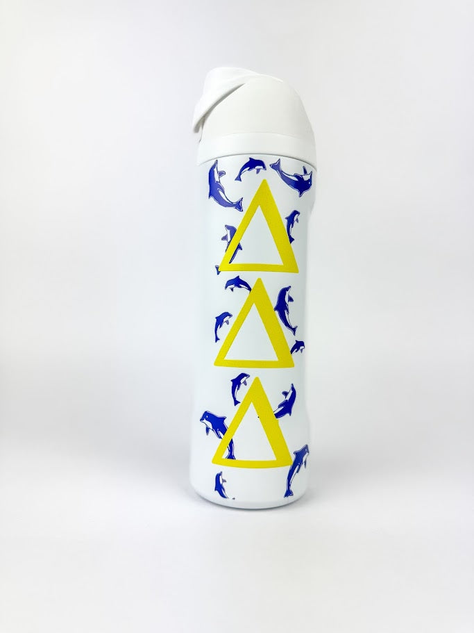 Sorority Flip-Top Water Bottle Greek in Delta Delta Delta at Wrapsody