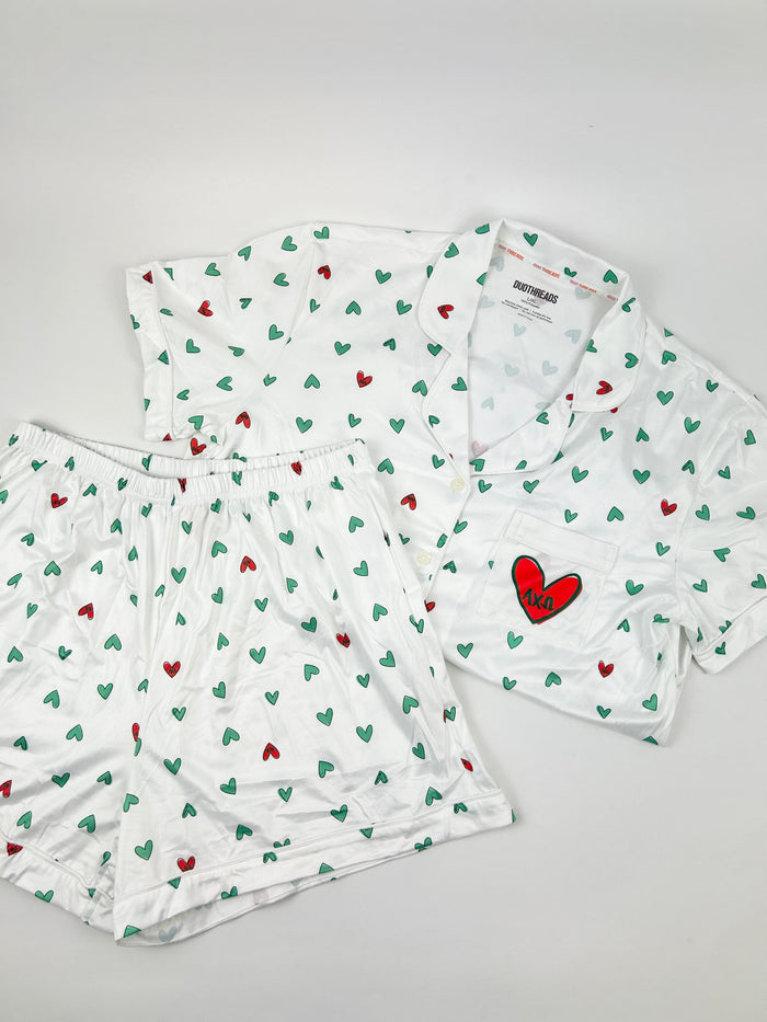 Sorority Heart PJ Set Greek in Alpha Chi Omega at Wrapsody