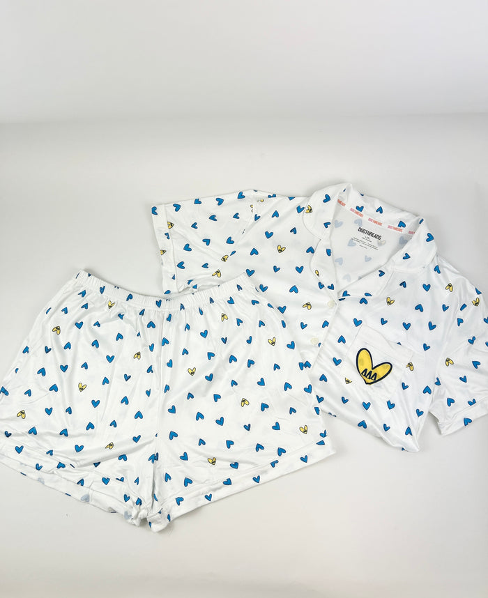 Sorority Heart PJ Set Greek in Delta Delta Delta at Wrapsody