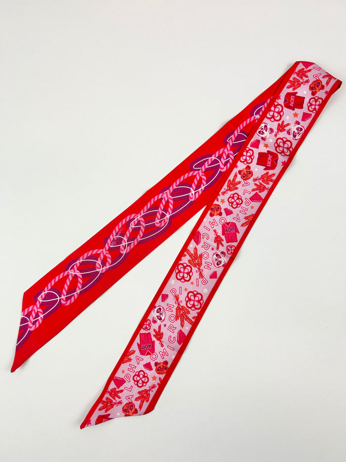 Sorority Silk Scarf Greek in Alpha Omicron Pi at Wrapsody