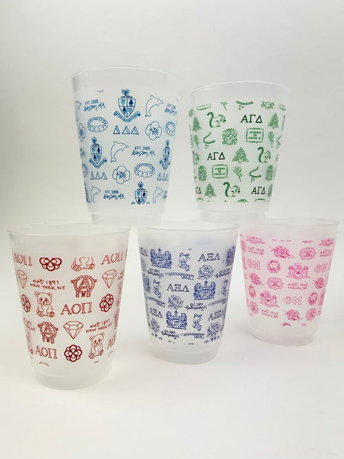 Sorority Toile Cup Set Greek in Alpha Chi Omega at Wrapsody