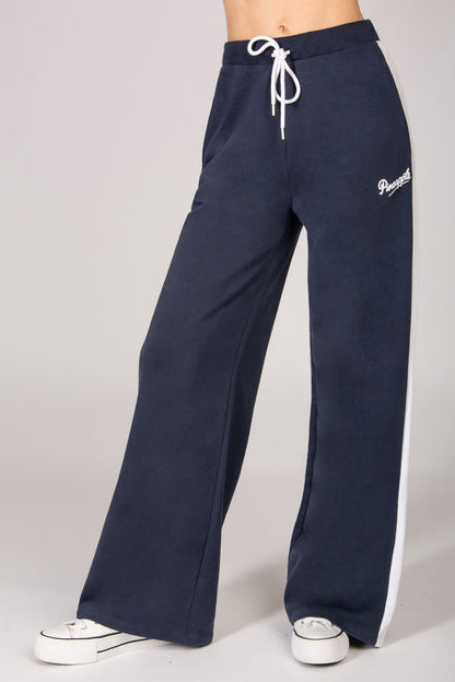 Stripe Panel Wide Leg Trousers