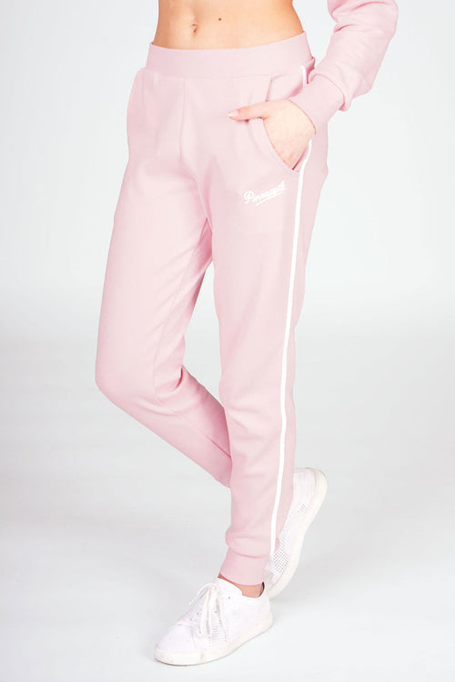 Girl wearing Pineapple Pink Stripe Pocket Joggers