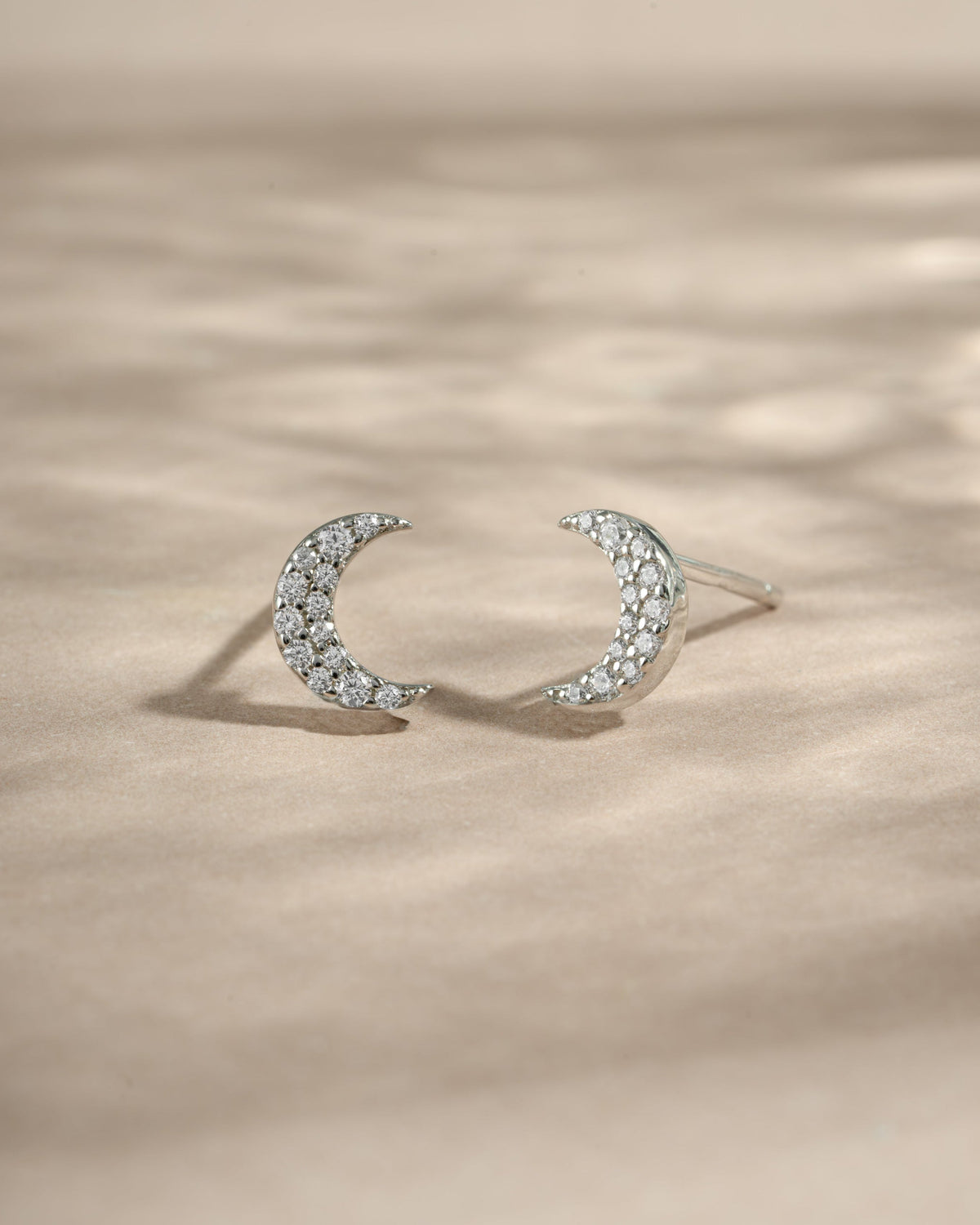 Studded Moon Stud Earrings