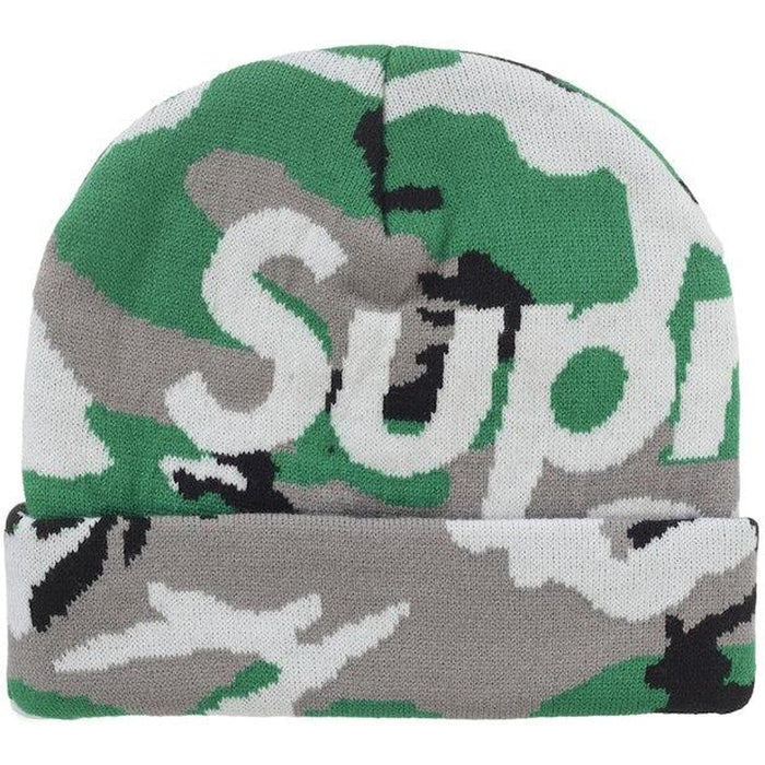 Supreme Camo Big Logo Beanie Green Camo