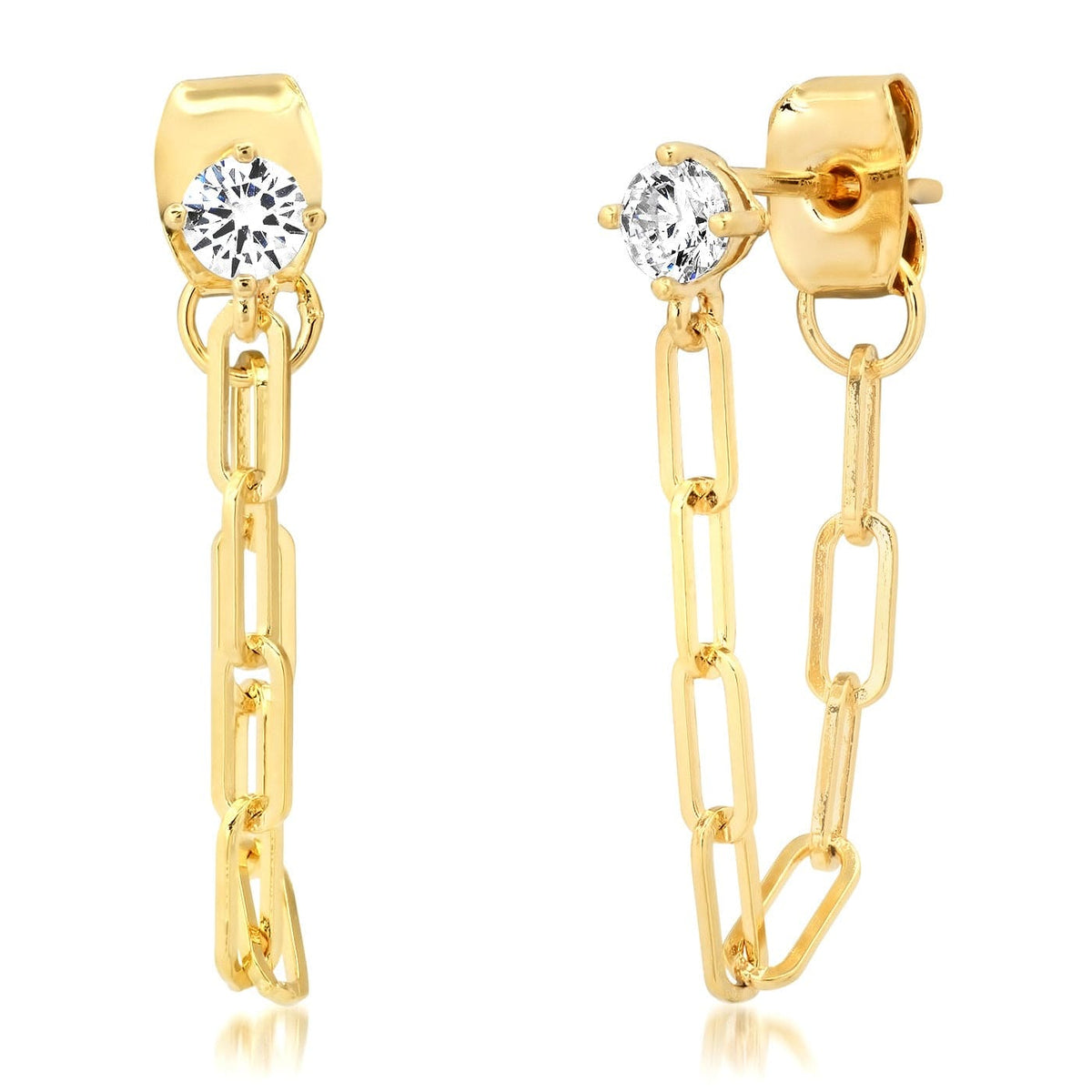 Front To Back Chain Link Stud Earring
