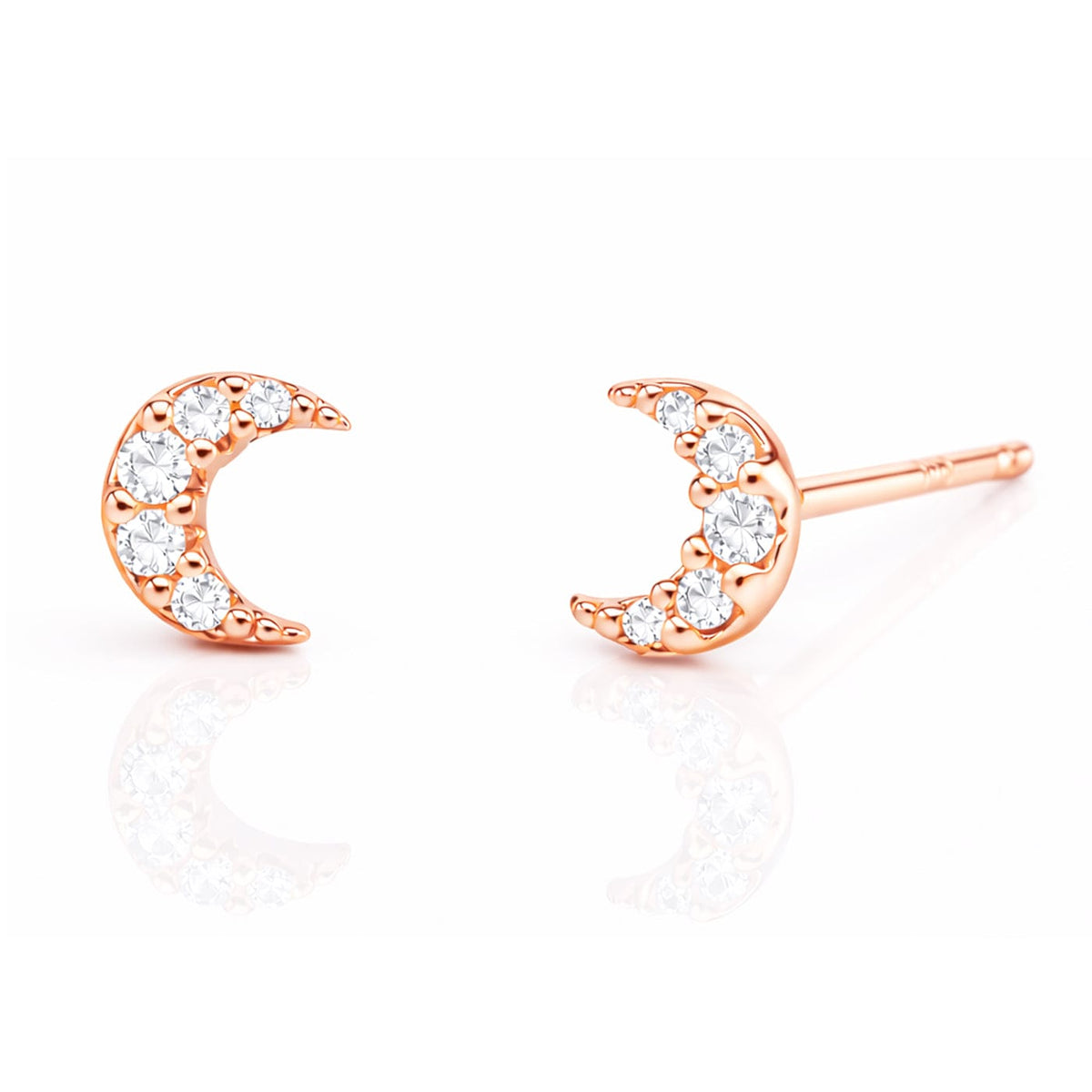 Mini Pave Moon Earrings