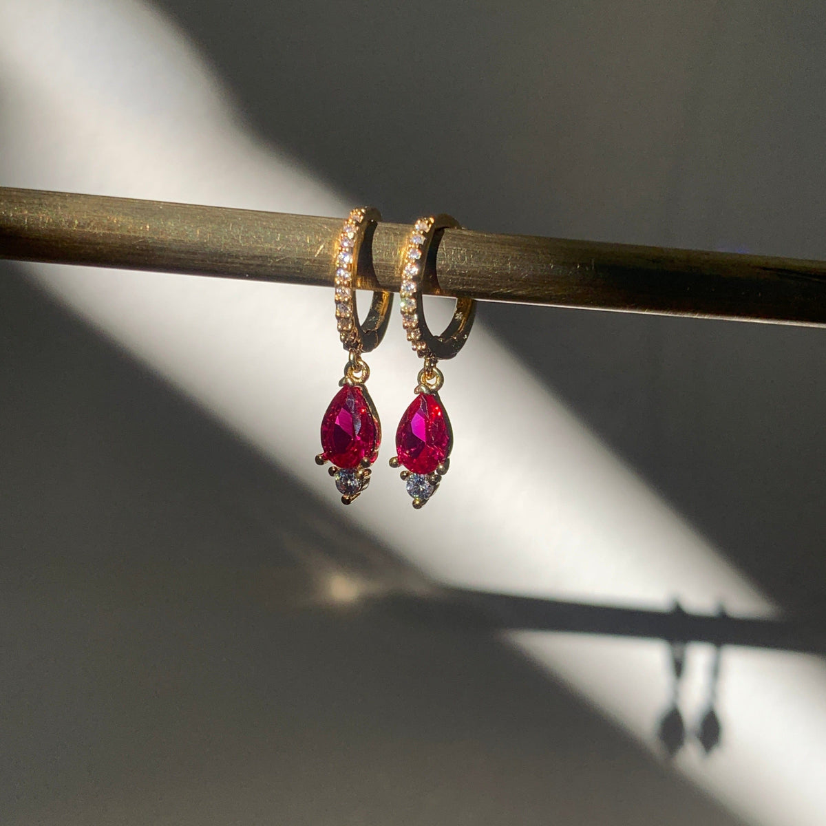 Pavé Glow Teardrop Huggies