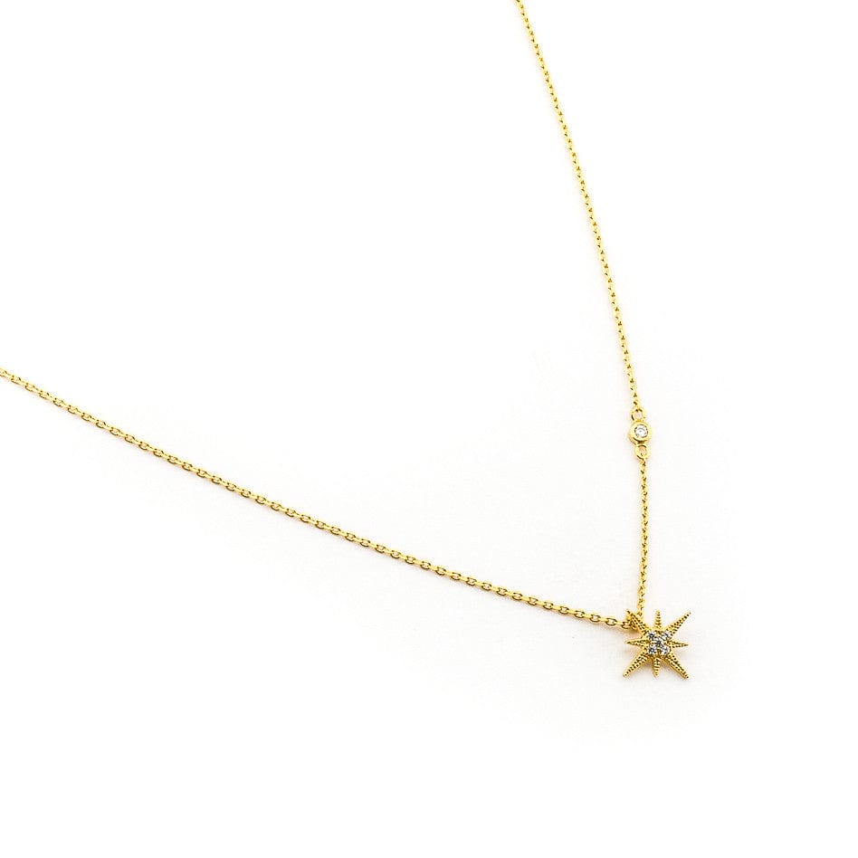 CZ Starburst Pendant Necklace