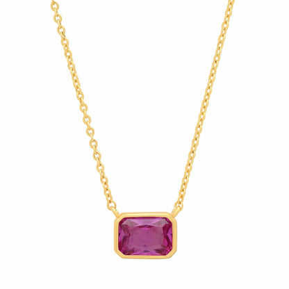 East West Gemstone Bezel Necklace