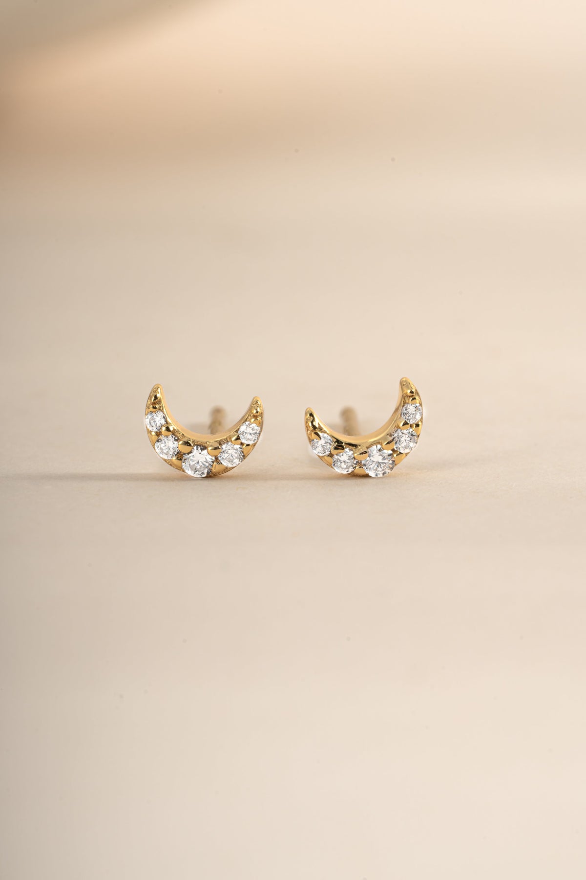 Tiny Moon Stud Earrings