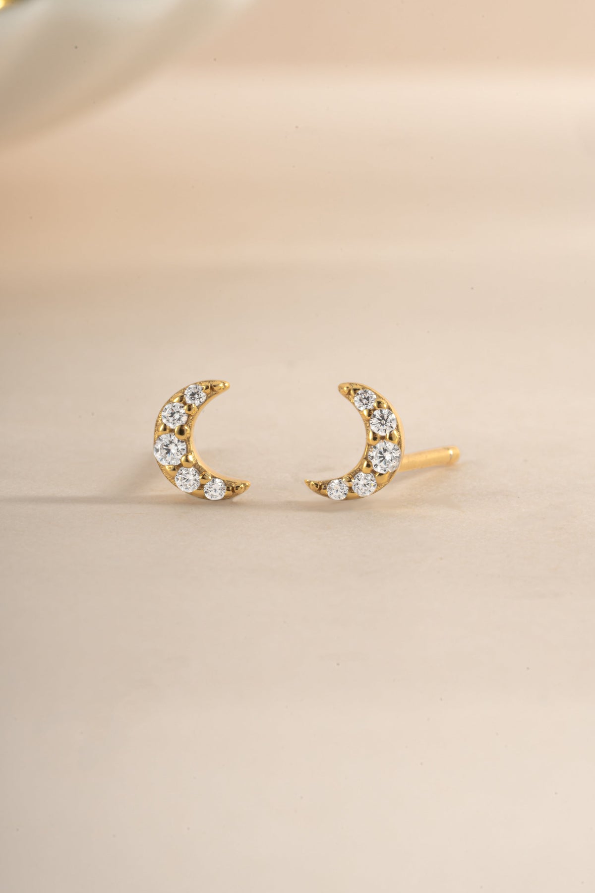Tiny Moon Stud Earrings