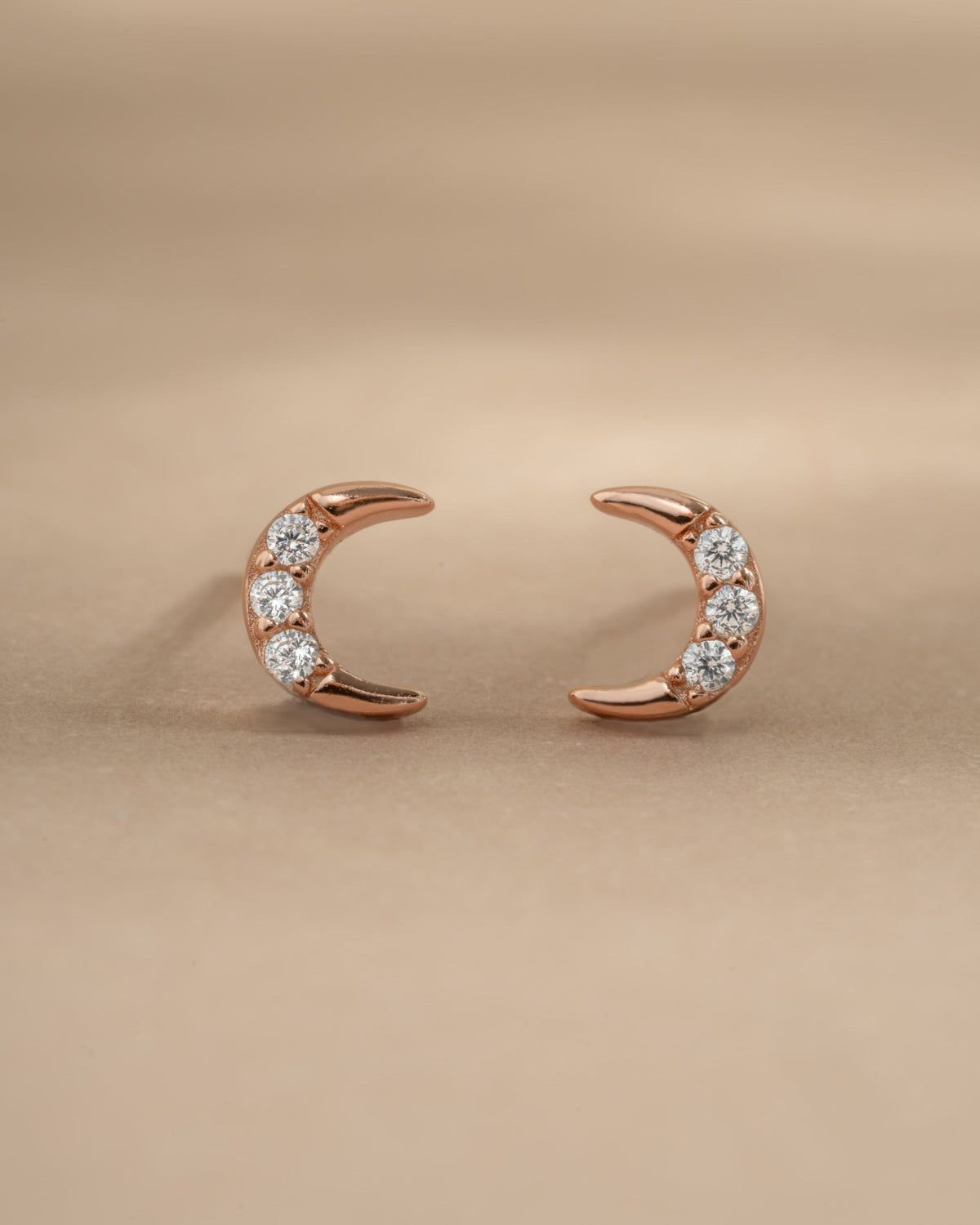 Tiny CZ Moon Studs