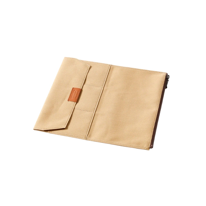 TRAVELER'S FACTORY Beige Cotton Zip Case