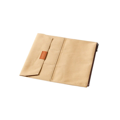 TRAVELER'S FACTORY Beige Cotton Zip Case