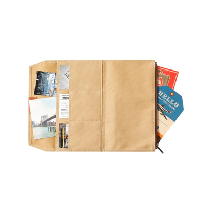 TRAVELER'S FACTORY Beige Cotton Zip Case
