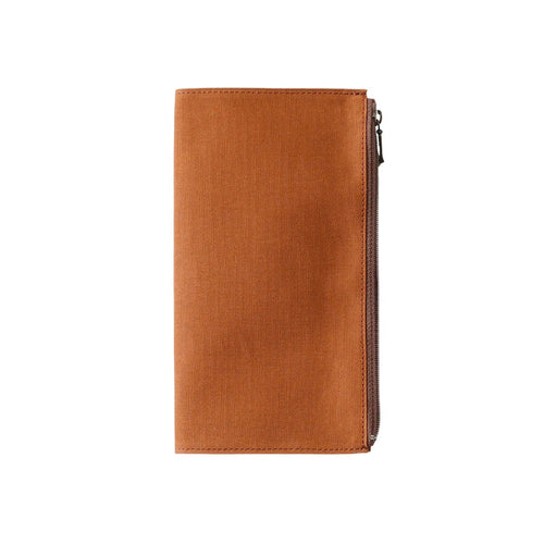 TRAVELER'S FACTORY Brown Cotton Zip Case