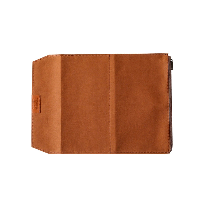 TRAVELER'S FACTORY Brown Cotton Zip Case