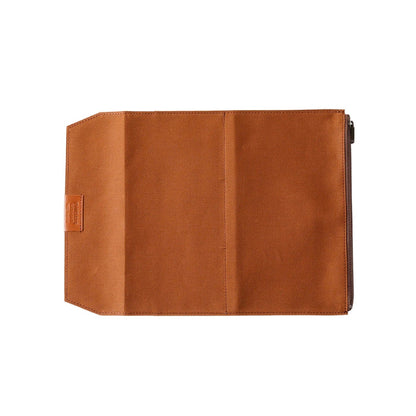 TRAVELER'S FACTORY Brown Cotton Zip Case