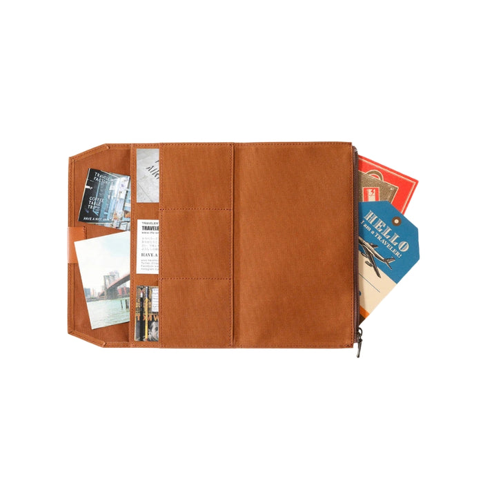 TRAVELER'S FACTORY Brown Cotton Zip Case