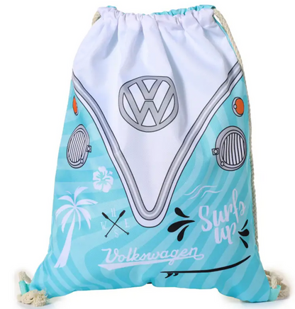 Volkswagen Camper Bus Surf Adventure Drawstring Bag