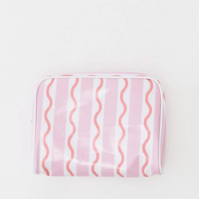 Weezie Medium Toiletry Bag Archive Coral Squiggle Travel Accessories in at Wrapsody