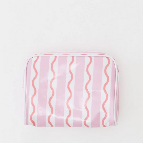 Weezie Medium Toiletry Bag Archive Coral Squiggle Travel Accessories in at Wrapsody