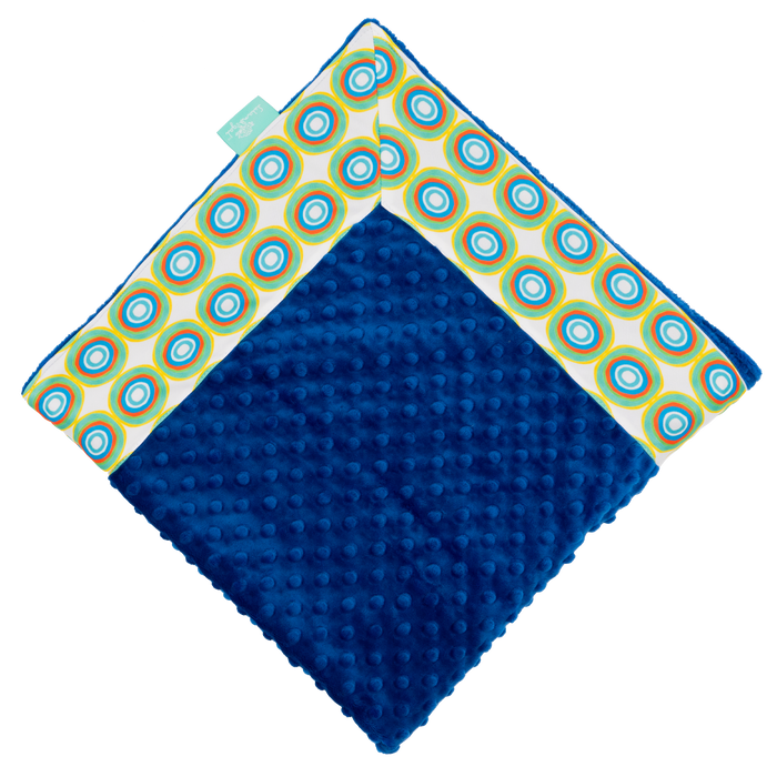 White Doodlebug with Royal Minky Baby Blankie