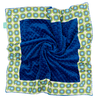 White Doodlebug with Royal Minky Baby Blankie
