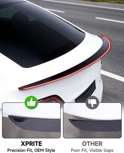 Xprite Glossy Black Rear Spoiler ABS Trunk Lip Wing for Tesla Model Y 2020-2024