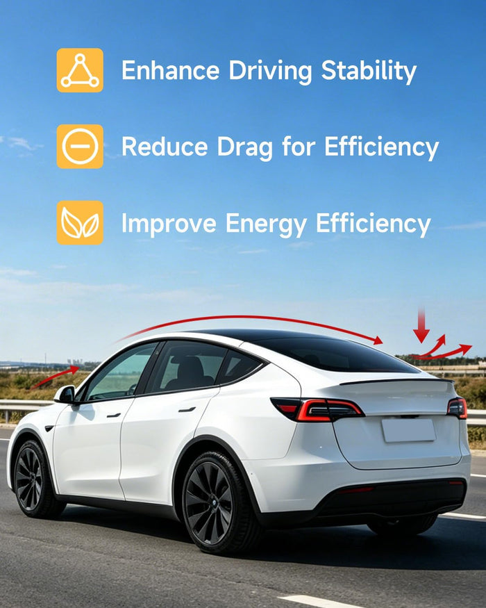 Xprite Glossy Black Rear Spoiler ABS Trunk Lip Wing for Tesla Model Y 2020-2024