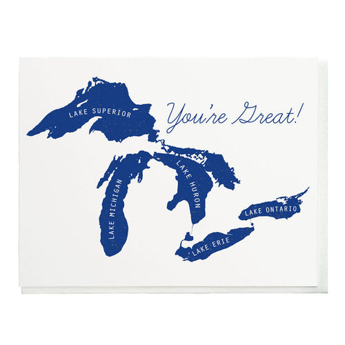 You're Great! Great Lakes Letterpress Card - City Bird