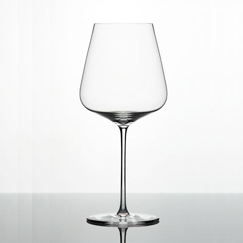Zalto Bordeaux wine glass with clear bowl and long stem, polished base
